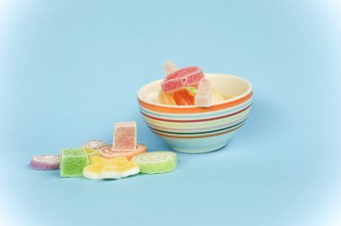 Renkli meyve-hamur tatlılar filtre etkisi retro vintage arpacık ile