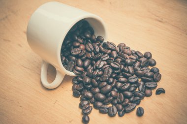 Filtre efektli kahve çekirdekleri antika tarzında