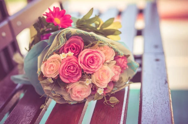 Beautiful bouquet with filter effect retro vintage style — Stock Photo, Image