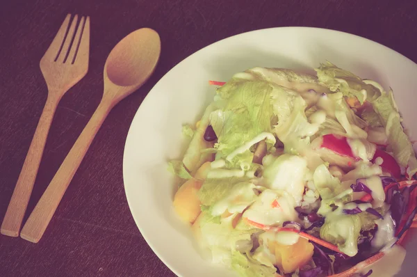 Salad with filter effect retro vintage style — Stock Photo, Image