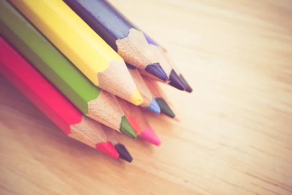 Color pencils old retro vintage style — Stock Photo, Image