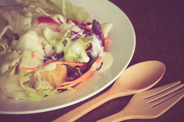 Salad with filter effect retro vintage style — Stock Photo, Image