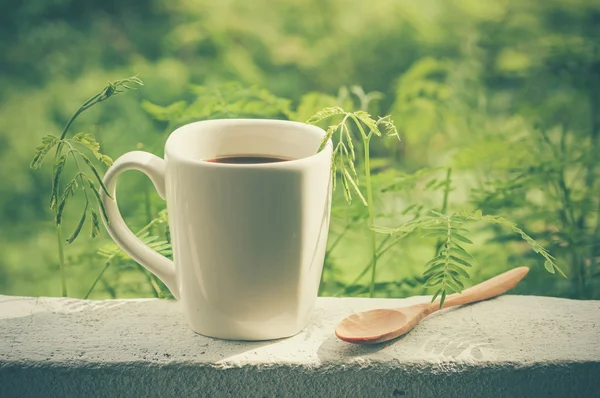 Kaffee mit Filtereffekt im Retro-Vintage-Stil — Stockfoto