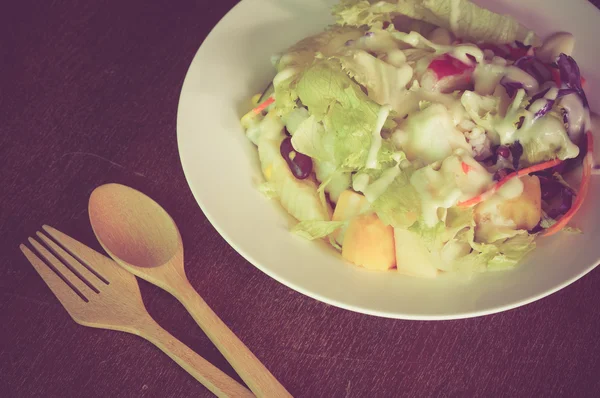 Salad with filter effect retro vintage style — Stock Photo, Image