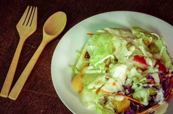 Salad with filter effect retro vintage style — Stock Photo, Image