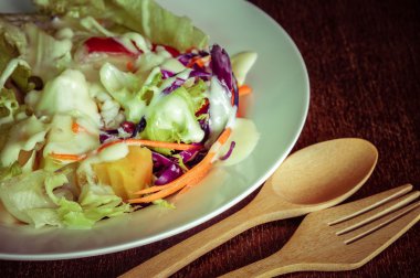 Filtre etkisi retro vintage tarzı ile salata