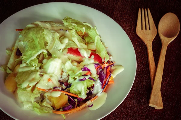 Salad with filter effect retro vintage style — Stock Photo, Image