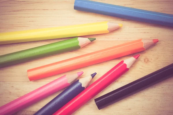 Color pencils old retro vintage style — Stock Photo, Image