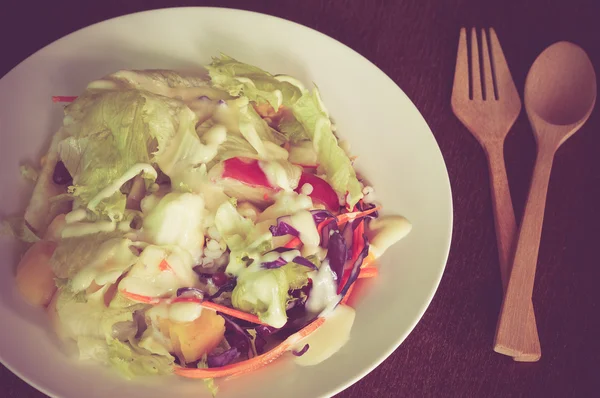 Salad with filter effect retro vintage style — Stock Photo, Image