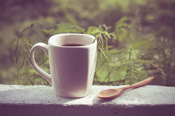 Kaffee mit Filtereffekt im Retro-Vintage-Stil — Stockfoto