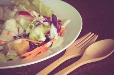 Filtre etkisi retro vintage tarzı ile salata