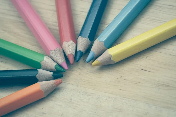 Color pencils old retro vintage style — Stock Photo, Image