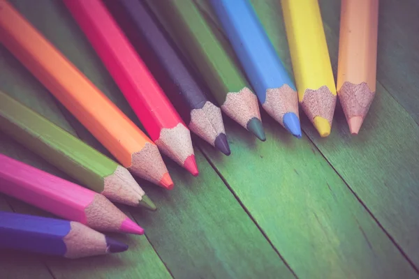 Color pencils old retro vintage style — Stock Photo, Image