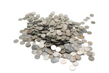 Paralar beyaz arkaplanda izole edildi