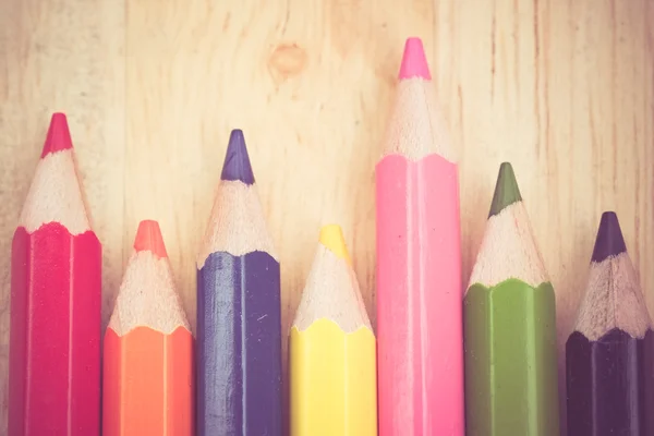 Color pencils old retro vintage style — Stock Photo, Image