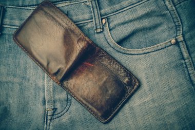 m-cüzdan ve filtre etkisi retro vintage tarzı ile jean