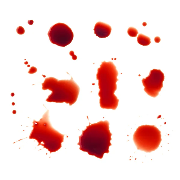 Blood stains set on a white background — Stock Photo, Image