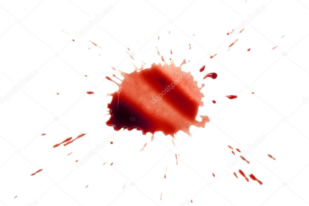 Blood stains on a white background