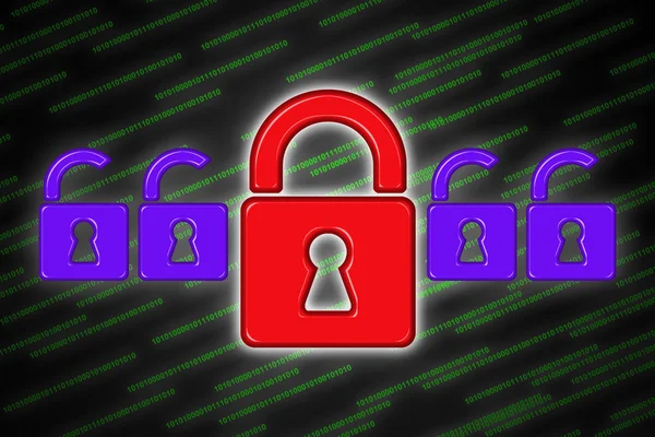 Padlock icons on Digital  background — Stock Photo, Image