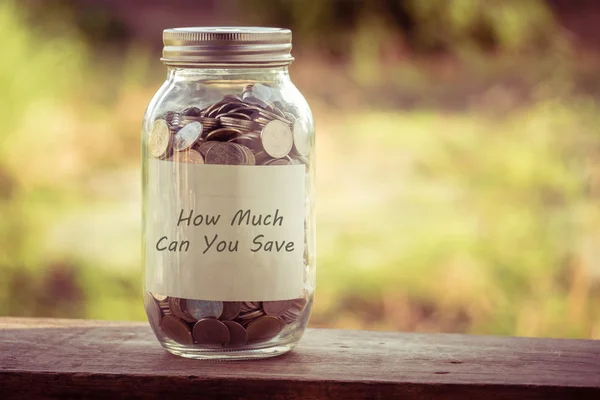 Save money for investment concept money in the glass with filter effect retro vintage style — Stock Photo, Image
