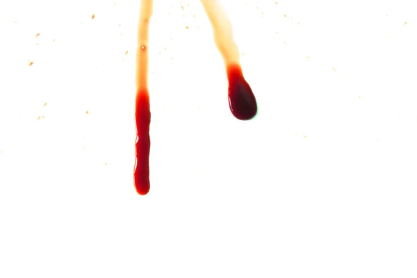 Macchie di sangue su uno sfondo bianco — Foto Stock
