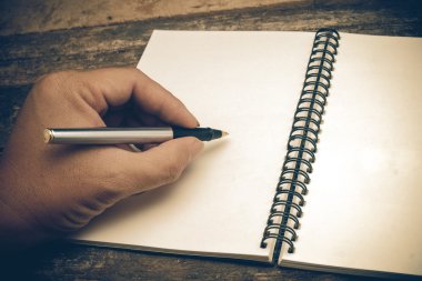 Retro etkisi soluk ve görüntü bir yazma tonda bir notla bir fo