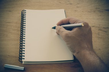 Retro etkisi soluk ve görüntü bir yazma tonda bir notla bir fo