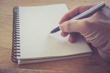 Retro etkisi soluk ve görüntü bir yazma tonda bir notla bir fo