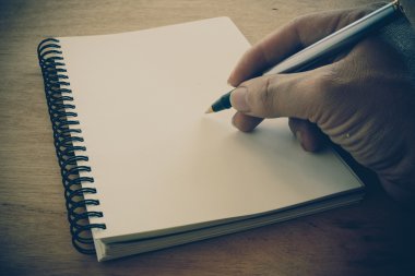 Retro etkisi soluk ve görüntü bir yazma tonda bir notla bir fo