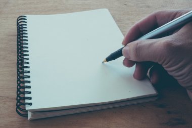 Retro etkisi soluk ve görüntü bir yazma tonda bir notla bir fo