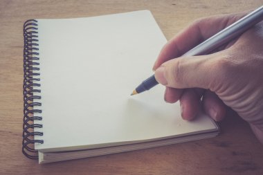 Retro etkisi soluk ve görüntü bir yazma tonda bir notla bir fo