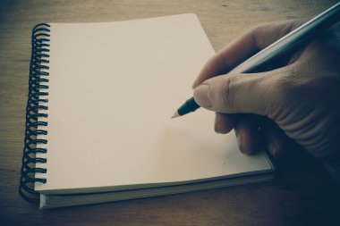 Retro etkisi soluk ve görüntü bir yazma tonda bir notla bir fo