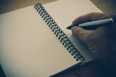 Retro etkisi soluk ve görüntü bir yazma tonda bir notla bir fo