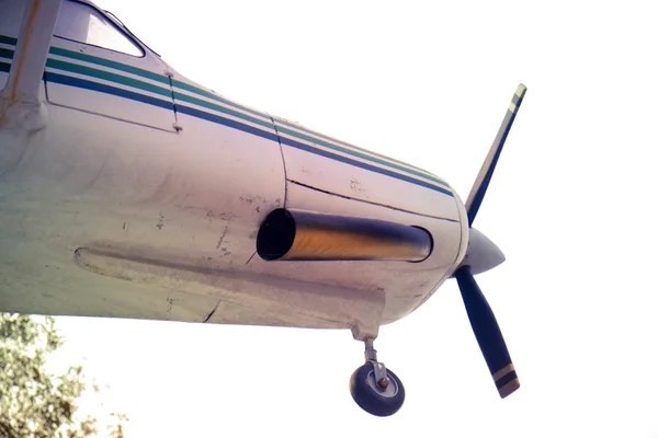 Aircraft with a motor-driven propellers with filter effect retro vintage style — Stock Photo, Image