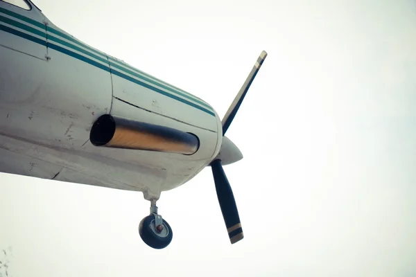 aircraft with a motor-driven propellers with filter effect retro vintage style