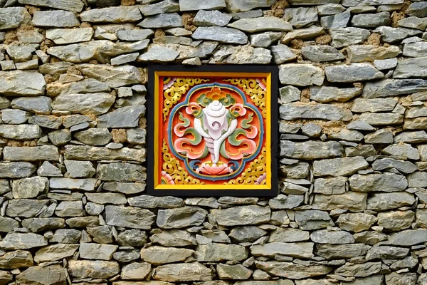 Stile muro di pietra del Bhutan — Foto Stock