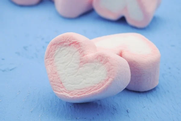 Rosa hjärta form av marshmallow med filter effekt retro vintage — Stockfoto