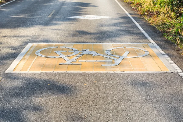 Bike lane on asphalt road — Stock Photo, Image