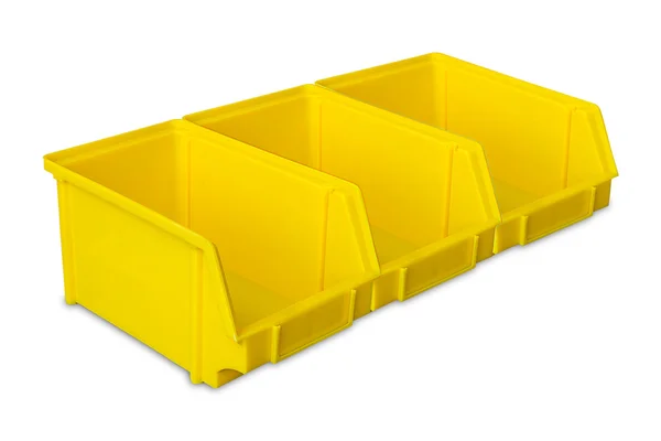 Industrial plastic parts bins — Stock Photo, Image