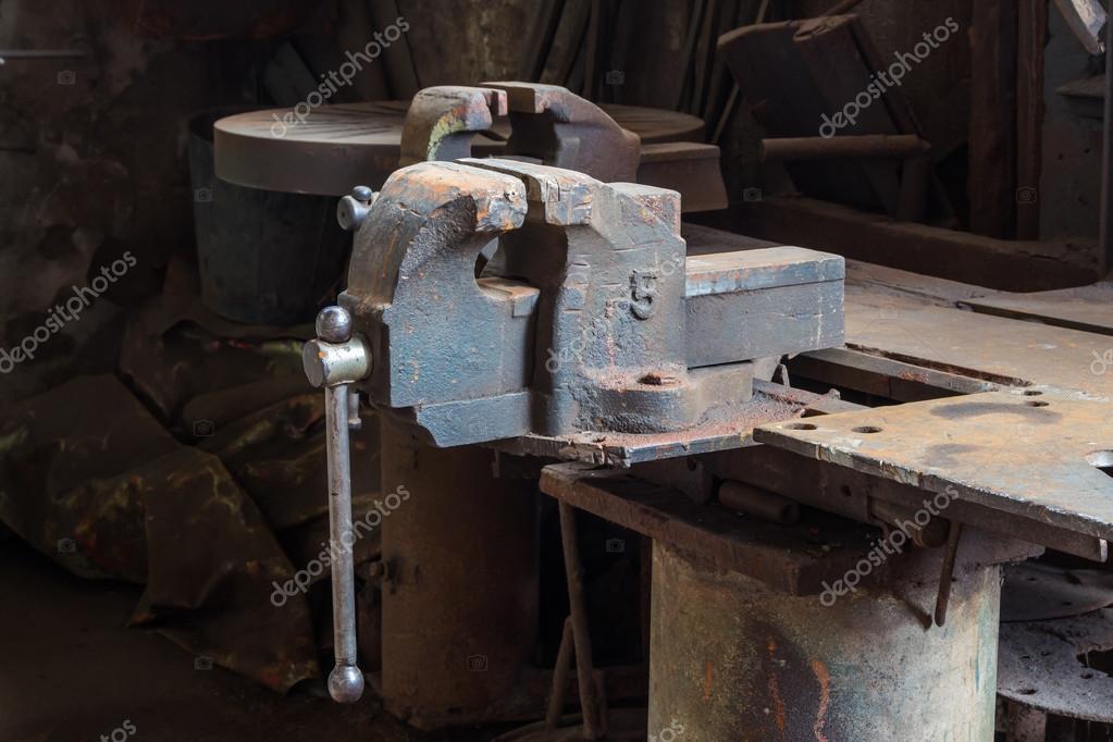 Images Vintage Bench Vice Old Bench Vise Stock Photo