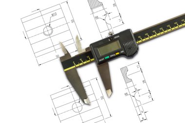 Digital vernier calipers clipart