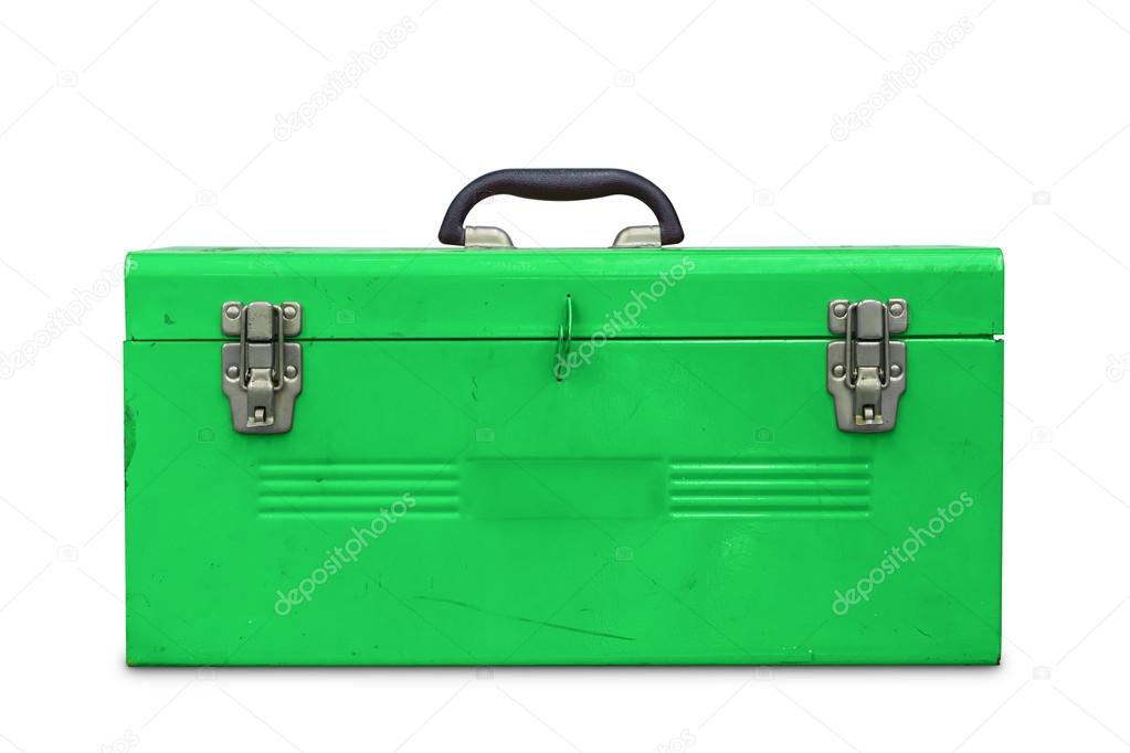 Old green toolbox