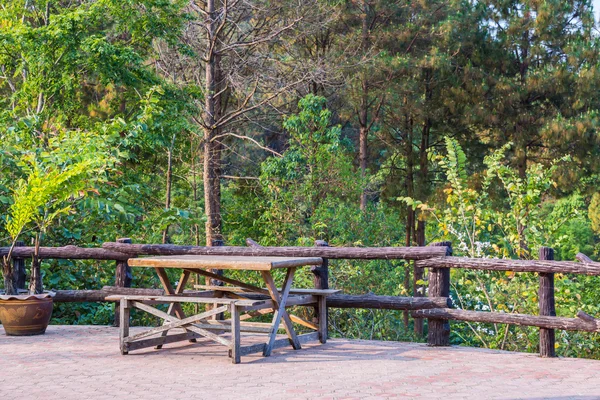 Wooden garden bench — Stock Photo, Image