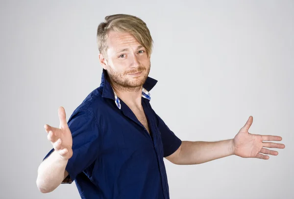 Young Man with Arms Outstretched — Stock Photo, Image