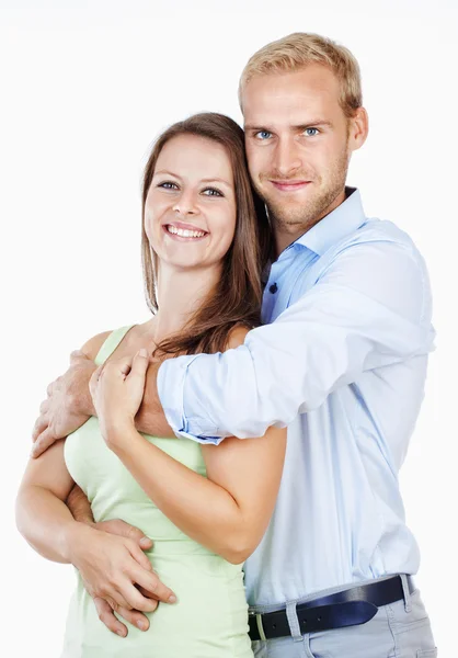 Portrait d'un jeune couple heureux souriant — Photo