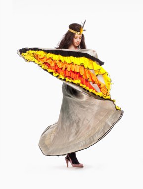 Küçük kız bir kankan kızı olarak poz