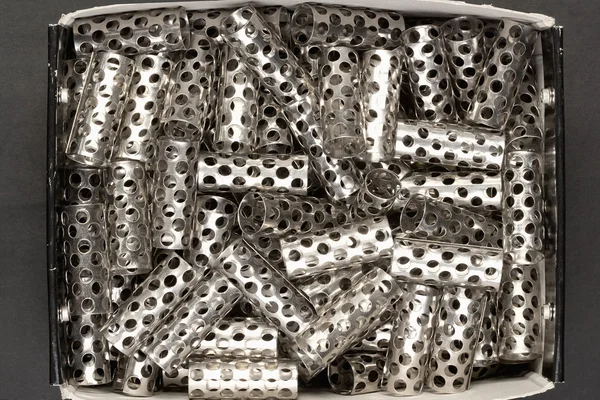 Old Hair Rollers in Box — Stock Photo, Image