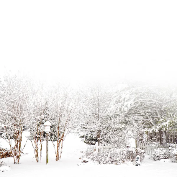 Inverno neve cênica fundo quadrado — Fotografia de Stock