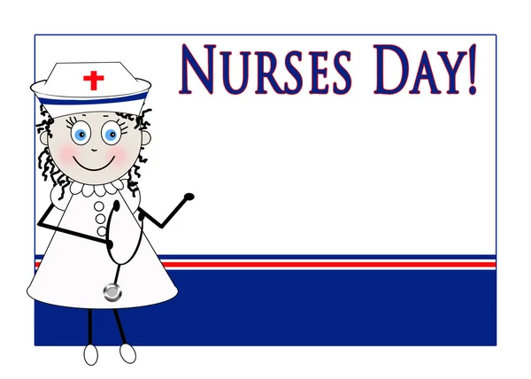 Nurses Day Background - Fun Female Character - Nurse Attire — Stock Photo, Image