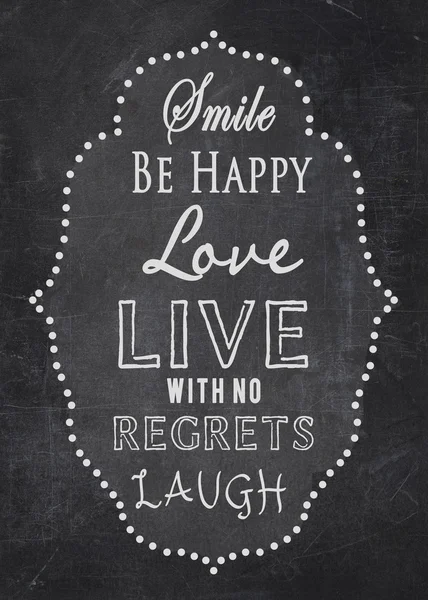 BE HAPPY - Chalkboard - Typography — Stock Photo, Image
